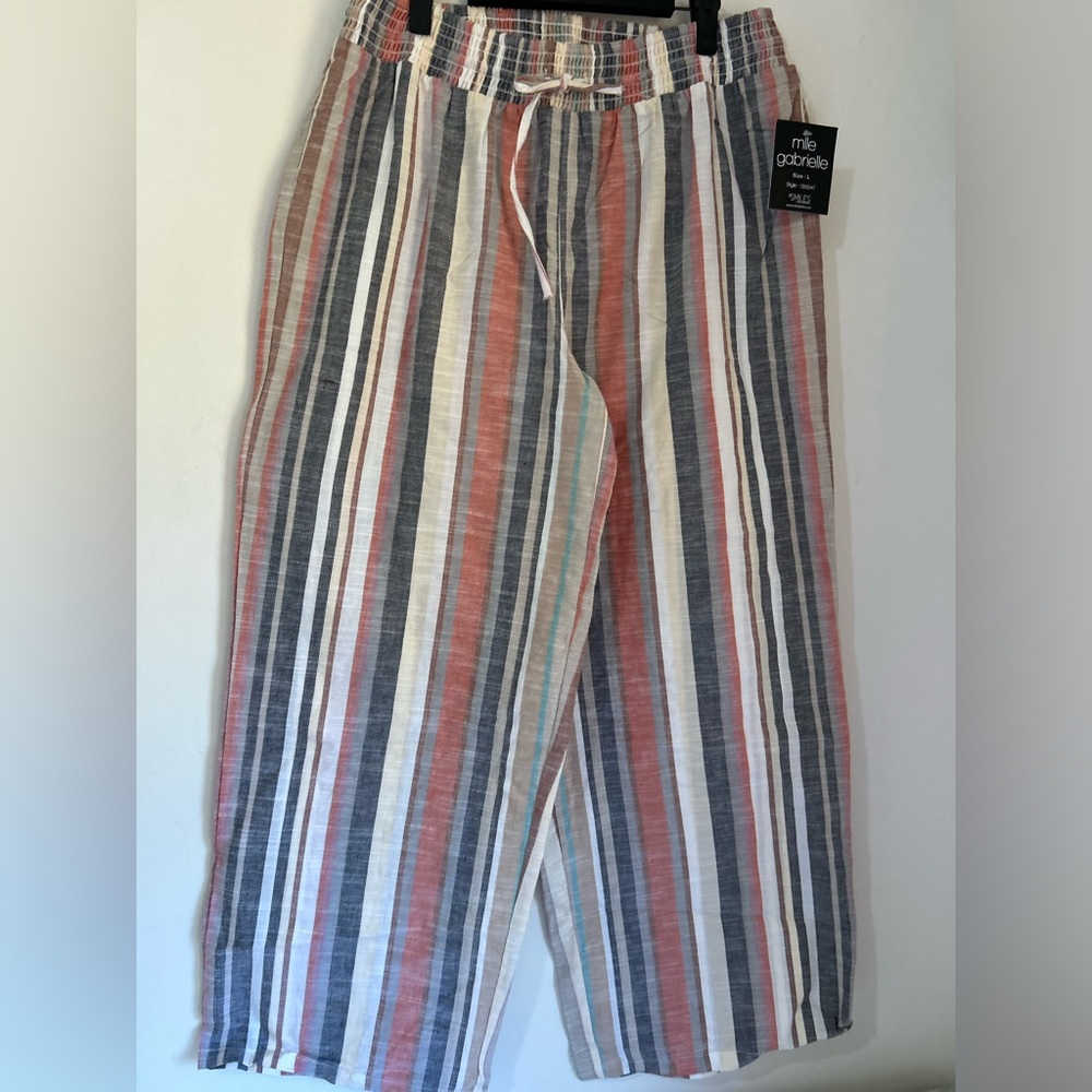 Mlle Gabrielle Multicolor Striped Wide Leg Pants